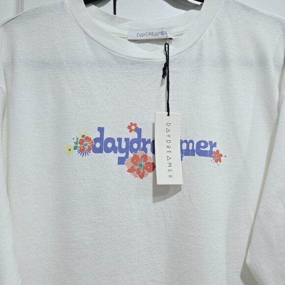 Nwt Daydreamer - L Flower Logo Visit Oversized Long Sleeve Tee - Picture 5 of 5